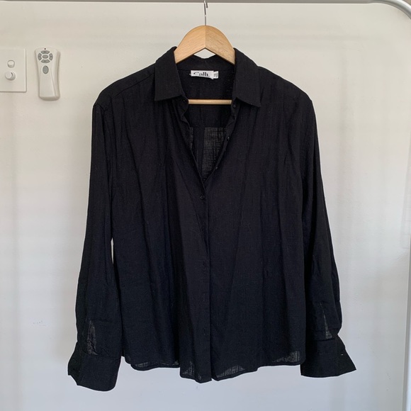 Calli the Label black linen shirt - Picture 2 of 2